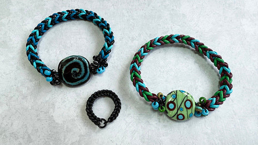 Foxtail Stretch Bracelet with Kazuri Bead