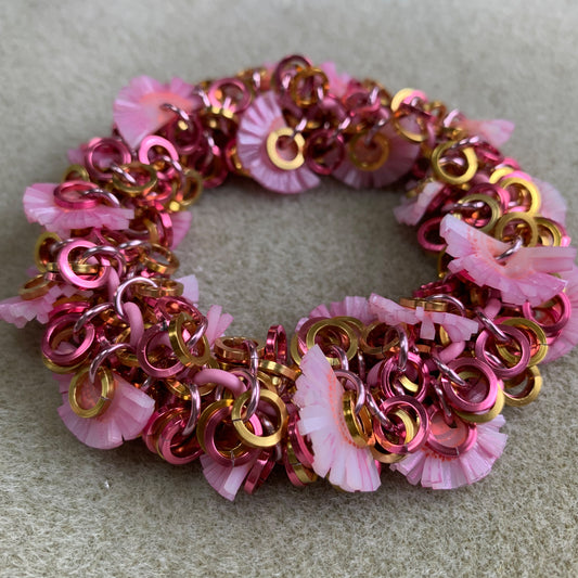 Shaggy Feather Boa Bracelet & Earrings