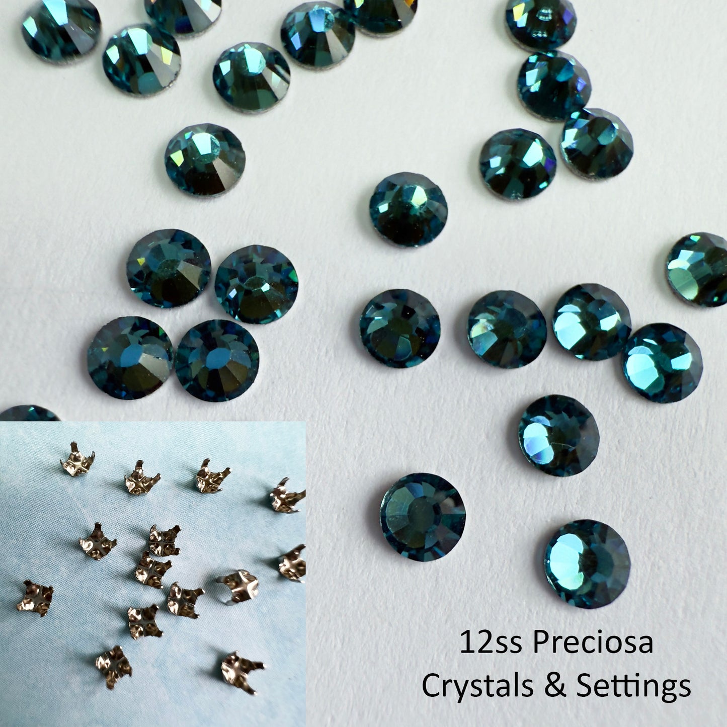Set your own Preciosa Rose Montees 12ss (3-3.2mm) - 25 settings + 25 flat back crystals