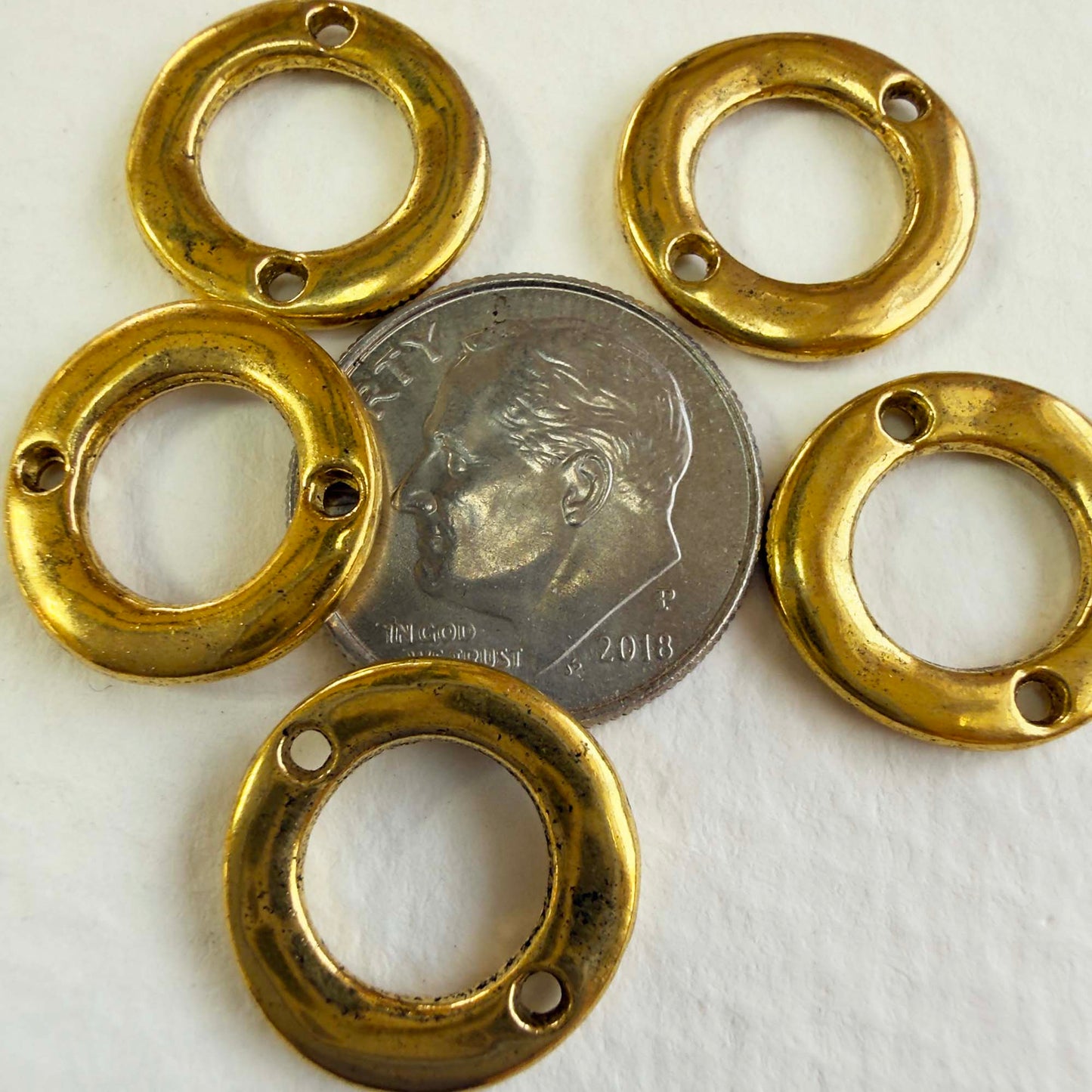 Pewter Donut Connectors (14.5mm) - Choose color