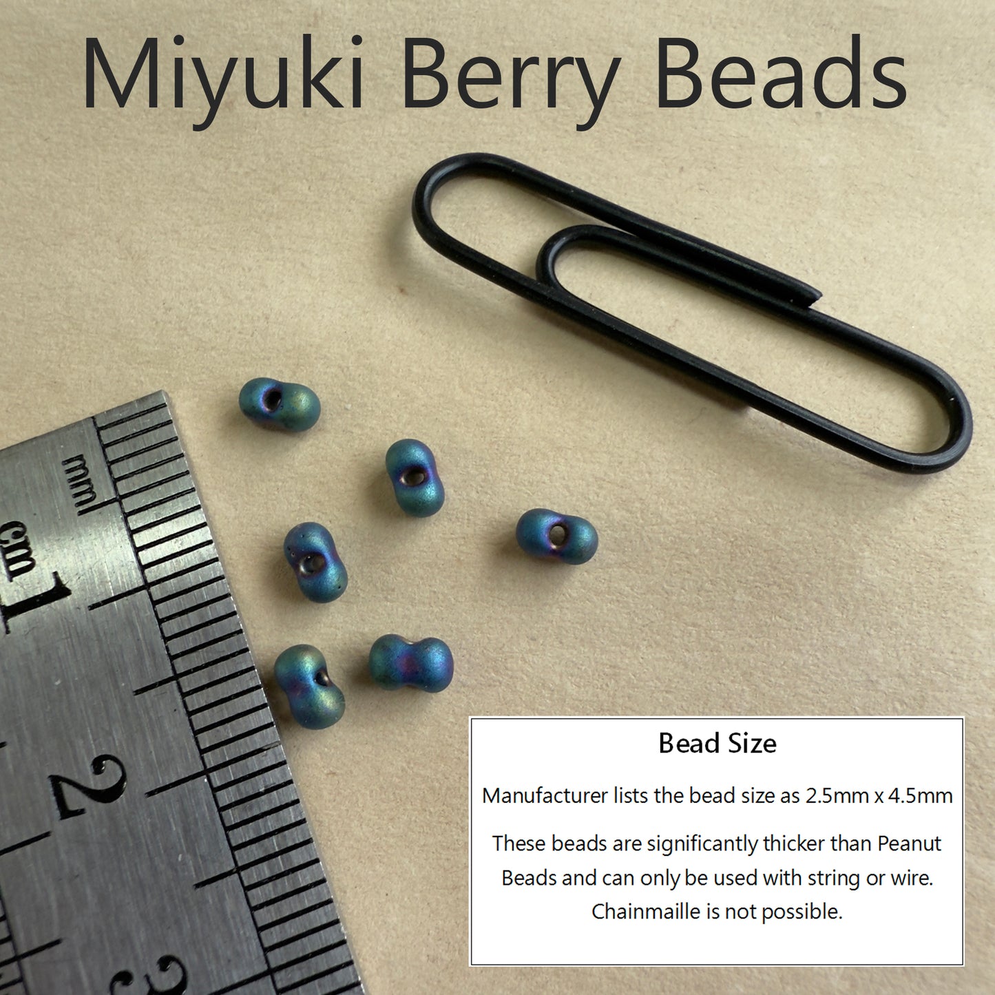 Miyuki Berry Beads (10 grams)  2.5x4.5mm - choose color
