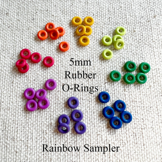 5mm O-Rings Hand Picked Rainbow Mix - Package of 40