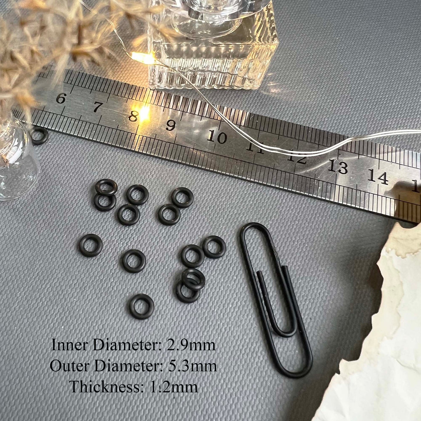 5.3mm Rubber O-Rings (ID: 2.9mm) - Black