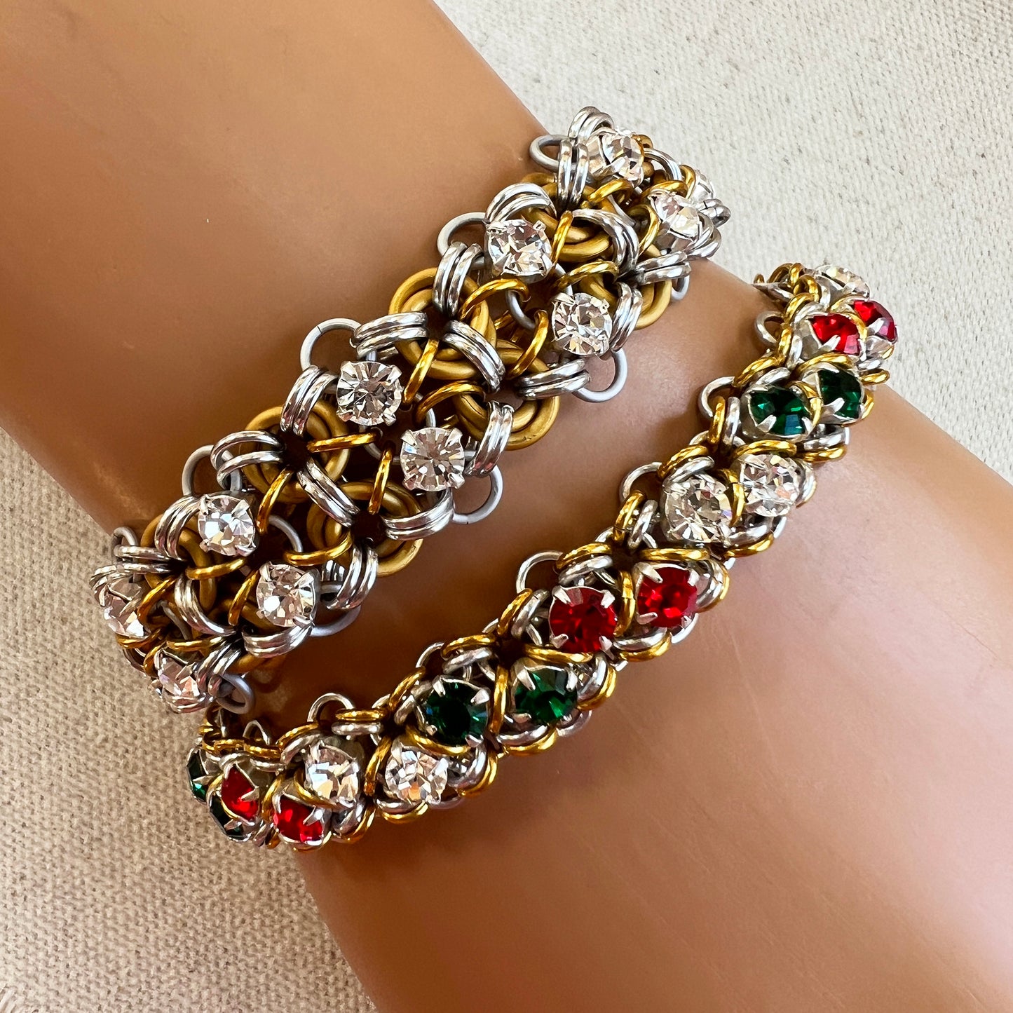 Rhinestones and Roses Bracelet kit with video class - Silver, Gold & Crystal