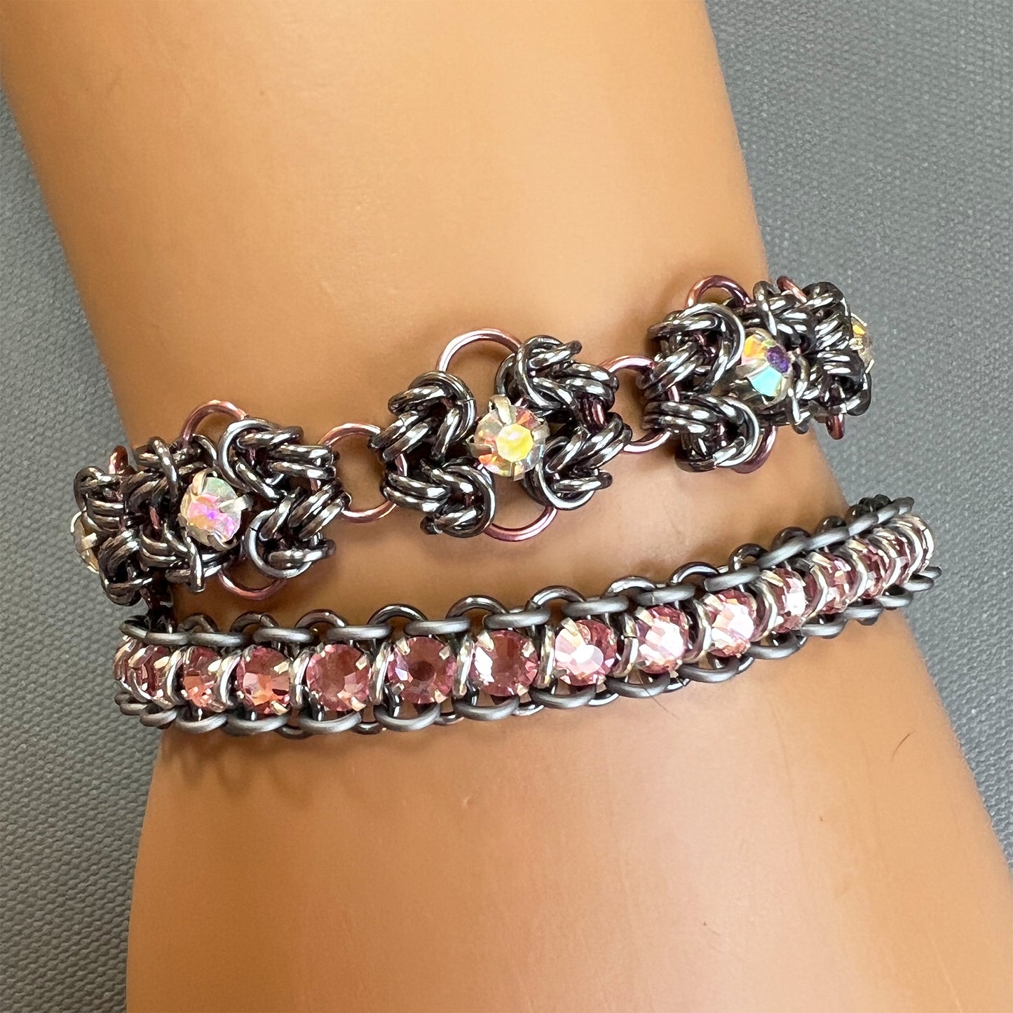 Rose Montee Tennis Bracelet Kit with Video Class - Gunmetal & Light Rose