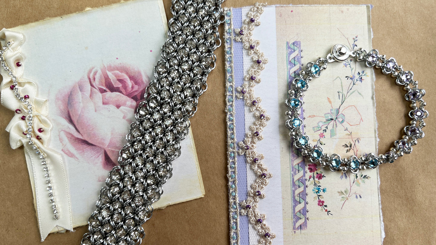 Rhinestone Cuff Bracelet Kit with Video Class- Silver & Crystal