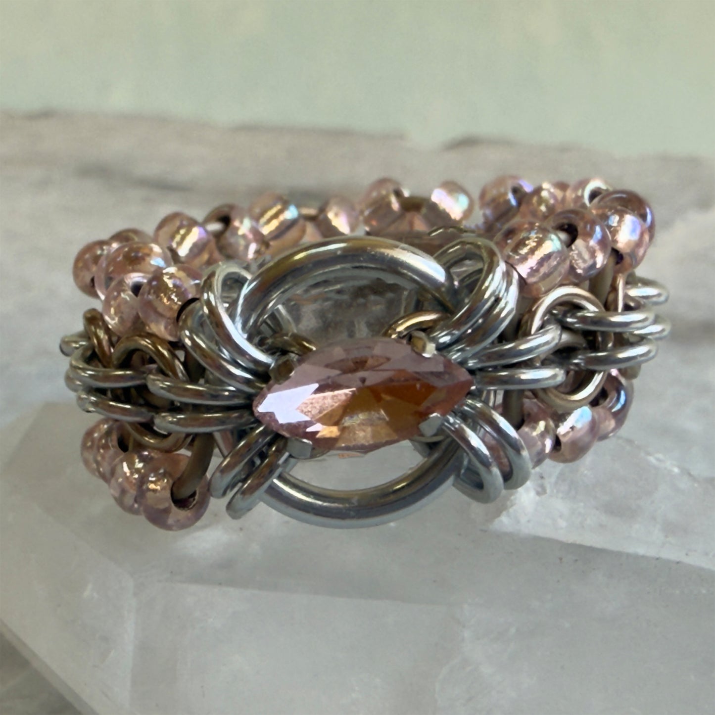 Back to Work Beaded Navette Ring Kit with Video Class - Ballerina Mix