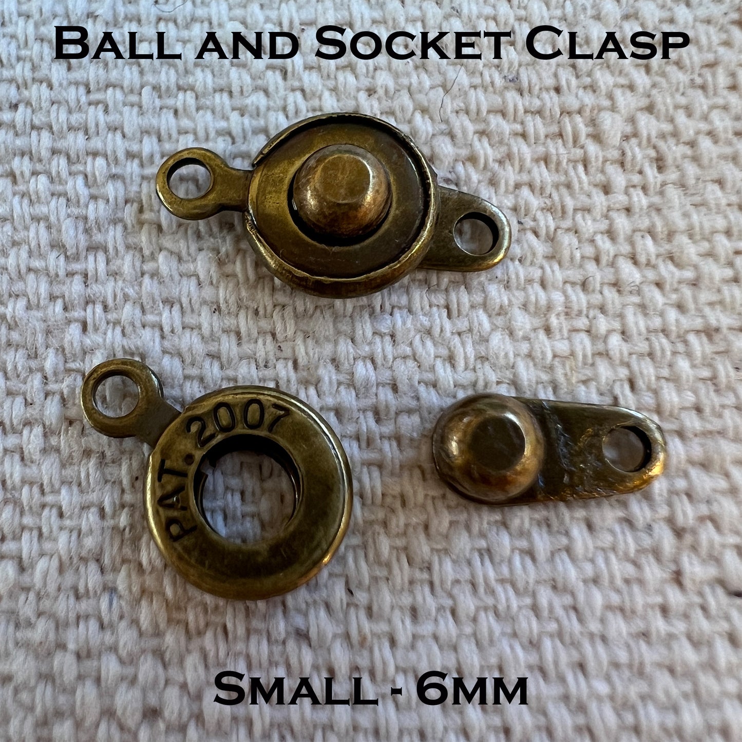 Ball & Socket Clasps 1 Hole (Package of 2) choose size and color