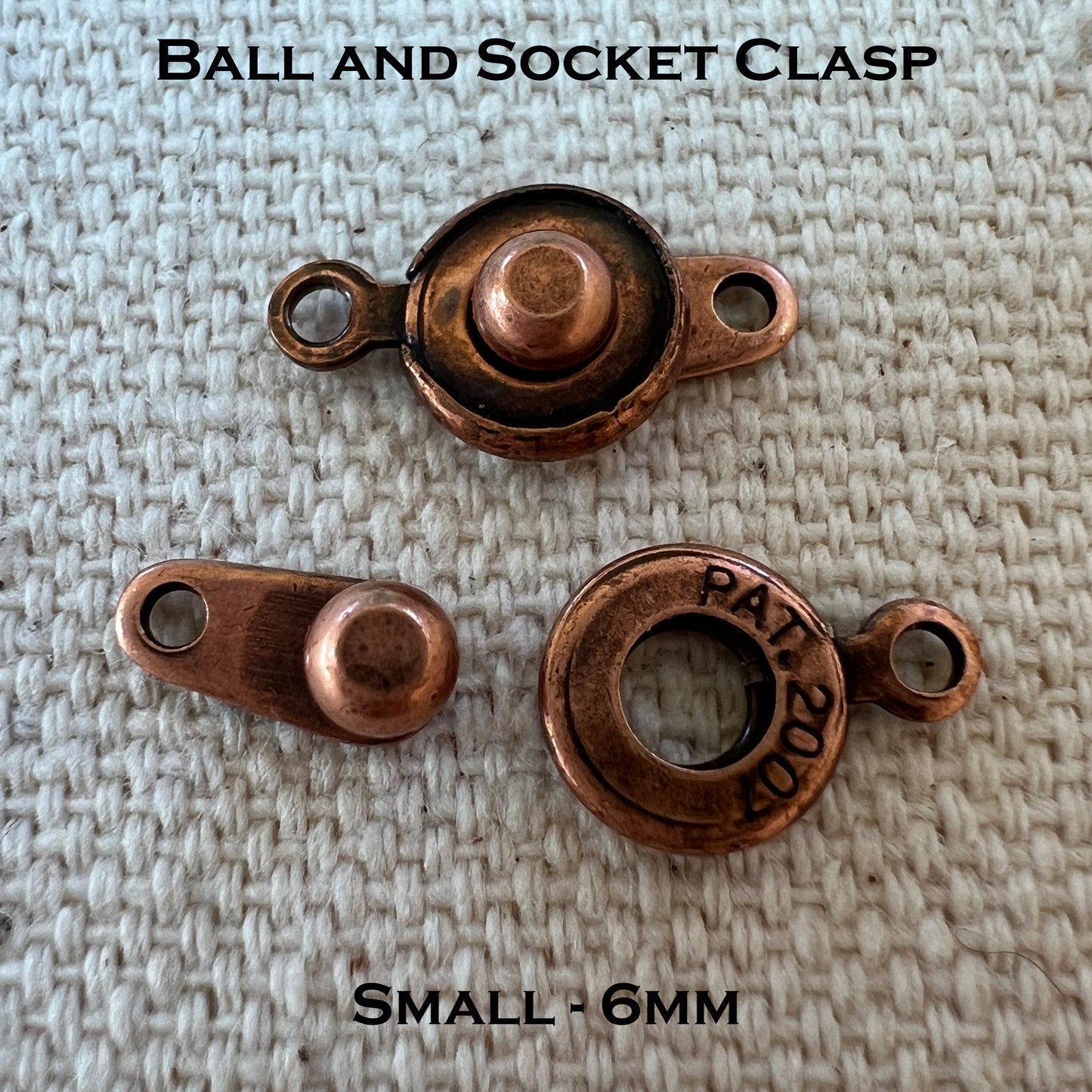 Ball & Socket Clasps 1 Hole (Package of 2) choose size and color