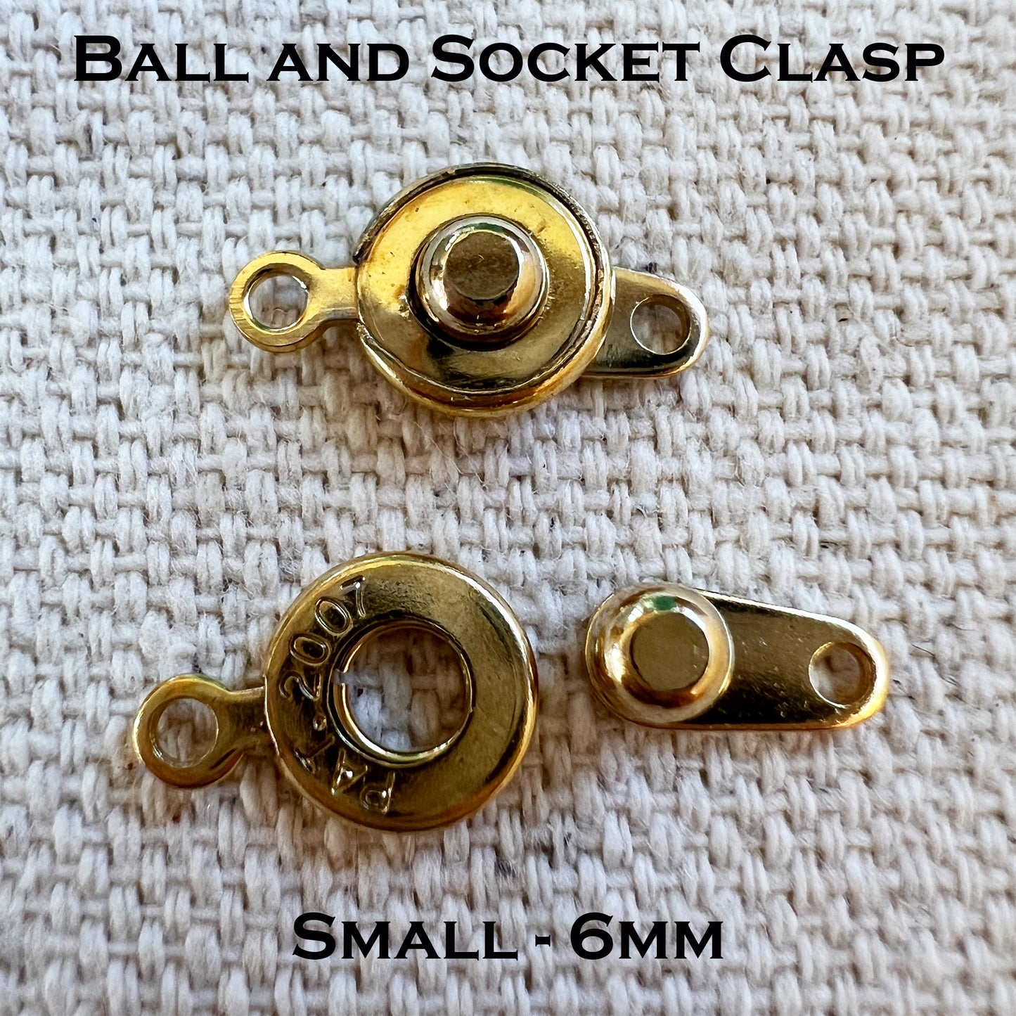 Ball & Socket Clasps 1 Hole (Package of 2) choose size and color