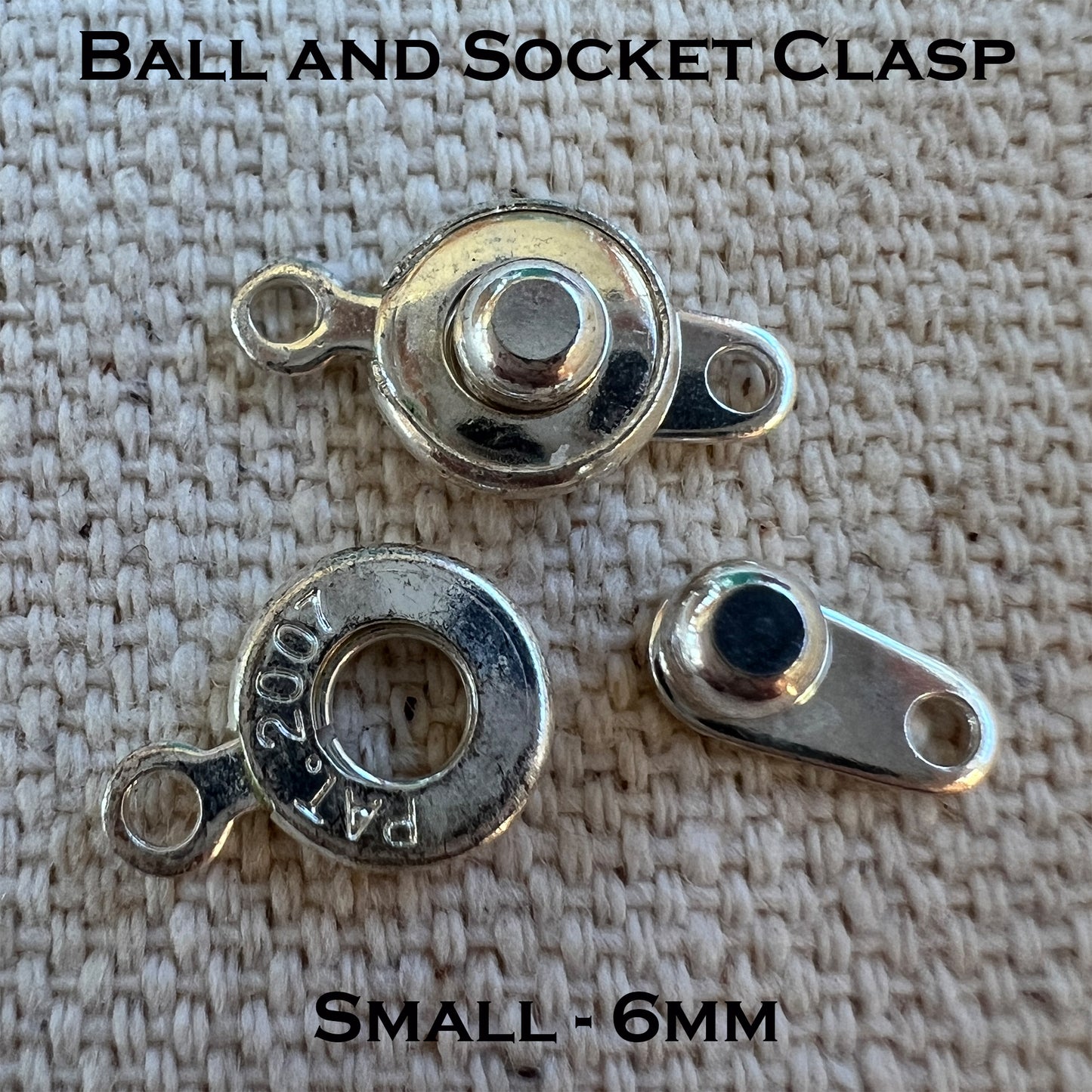 Ball & Socket Clasps 1 Hole (Package of 2) choose size and color