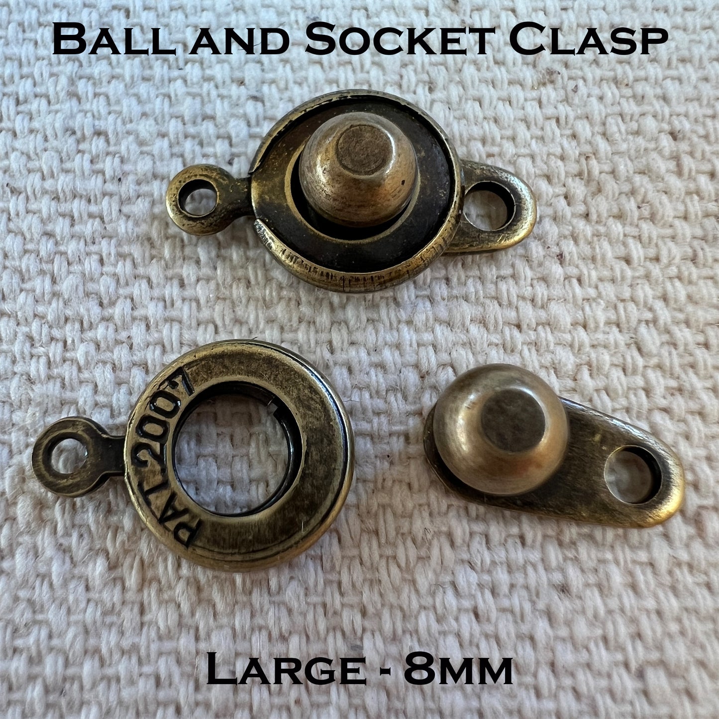 Ball & Socket Clasps 1 Hole (Package of 2) choose size and color