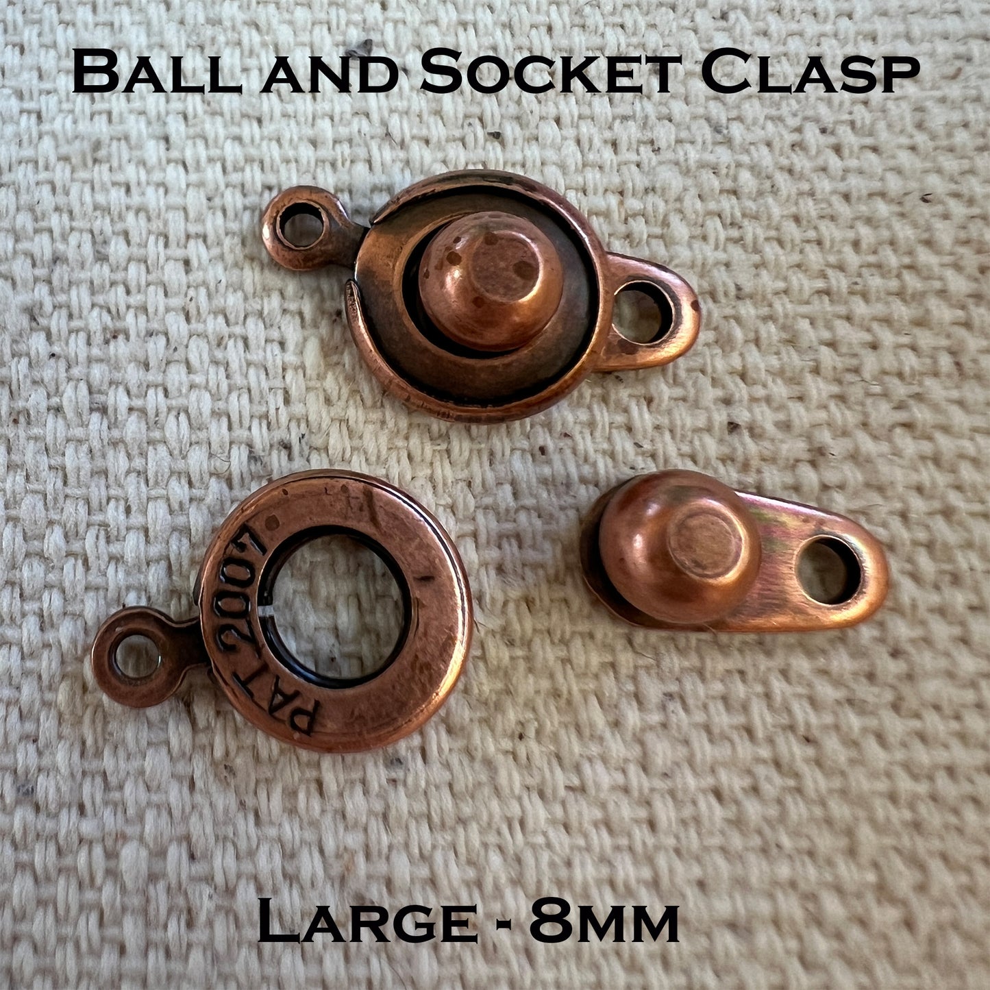 Ball & Socket Clasps 1 Hole (Package of 2) choose size and color
