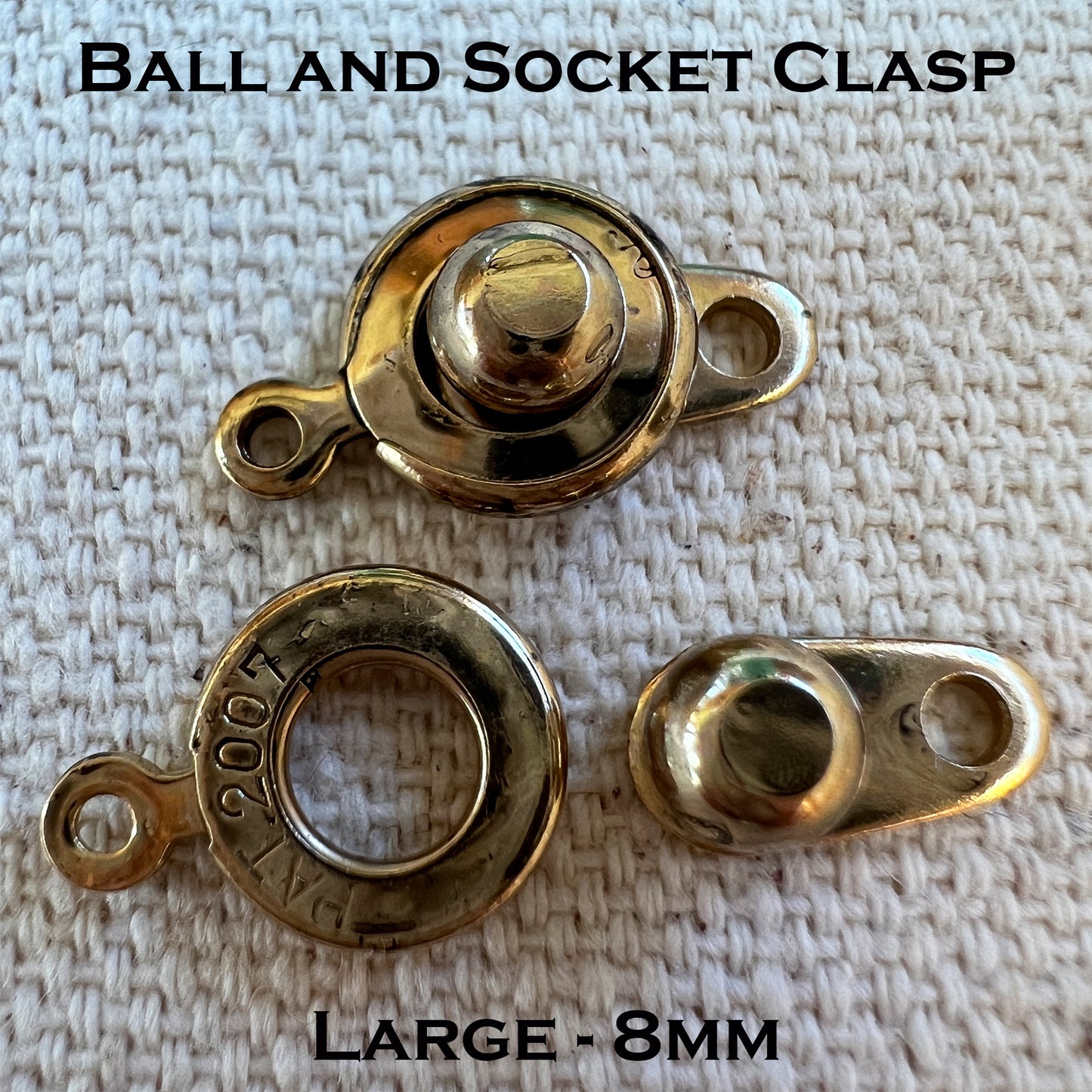 Ball & Socket Clasps 1 Hole (Package of 2) choose size and color