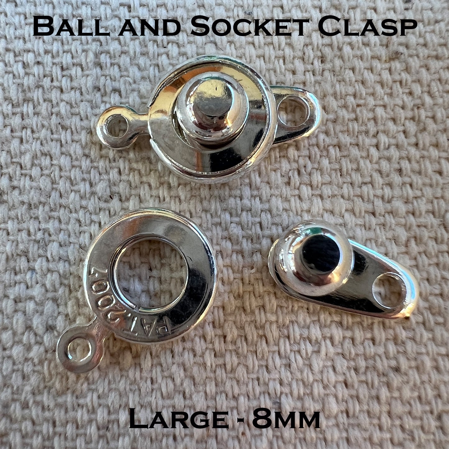 Ball & Socket Clasps 1 Hole (Package of 2) choose size and color