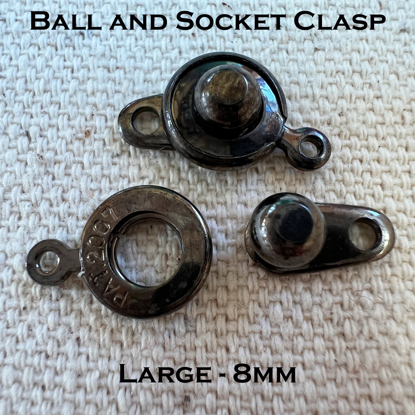 Ball & Socket Clasps 1 Hole (Package of 2) choose size and color