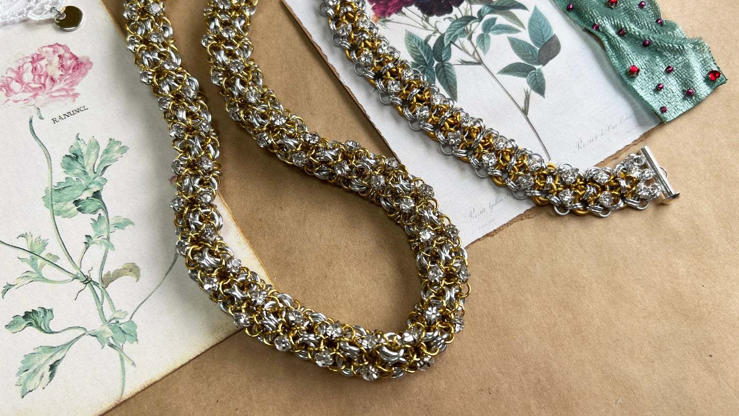 Rhinestones & Roses Necklace & Bracelet PDF Tutorial - contains active links NO PHYSCAL SUPPLIES INCLUDED