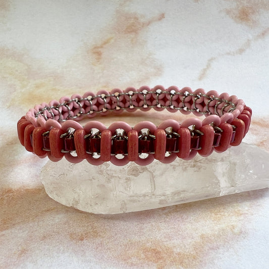 Bar Bead Stretch Bracelet Mini Kit with Video Class - Cupcake Pink, Pacifica Watermelon & Lt Siam Luster