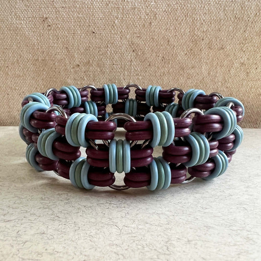 Brick Layer Stretch Bracelet Kit with FREE Video  Burgundy Dusky Sage, Powder Blue and Gunmetal