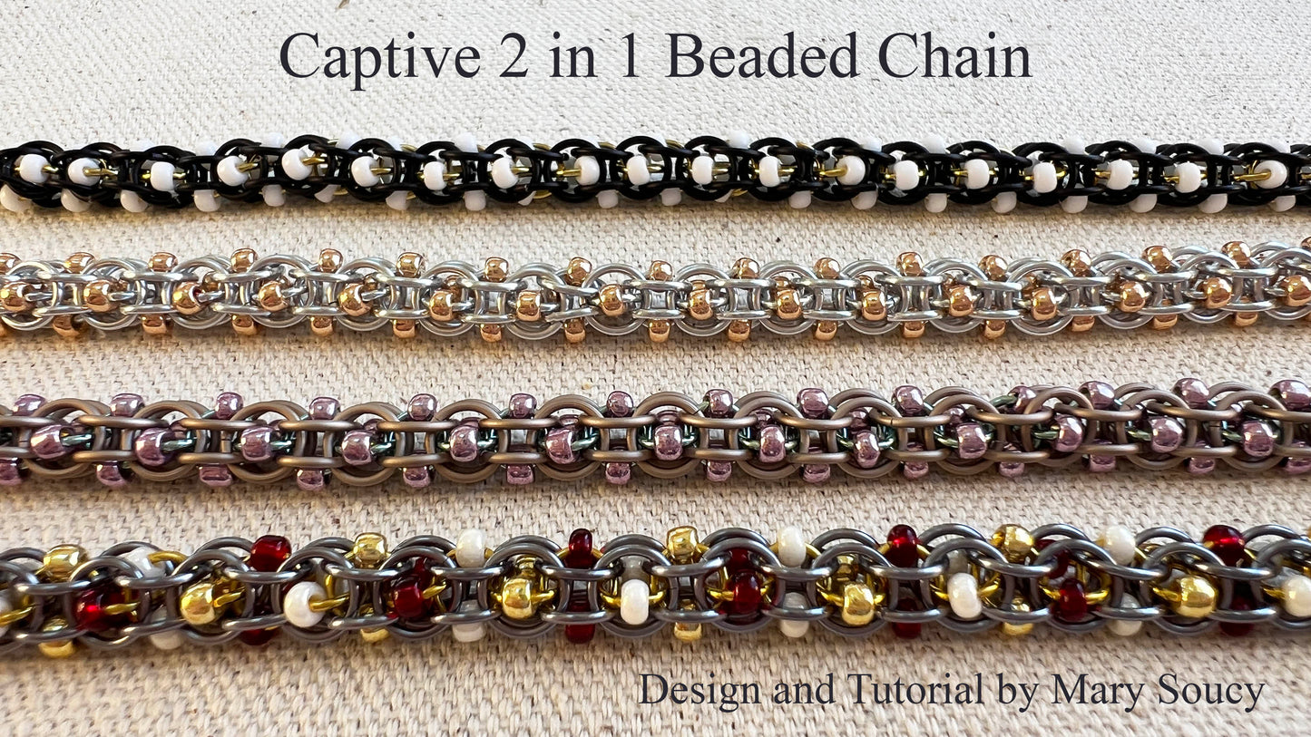 Captive 2 in 1 Chain Bracelet PDF Tutorial contains active links NO PHYSCAL SUPPLIES INCLUDED