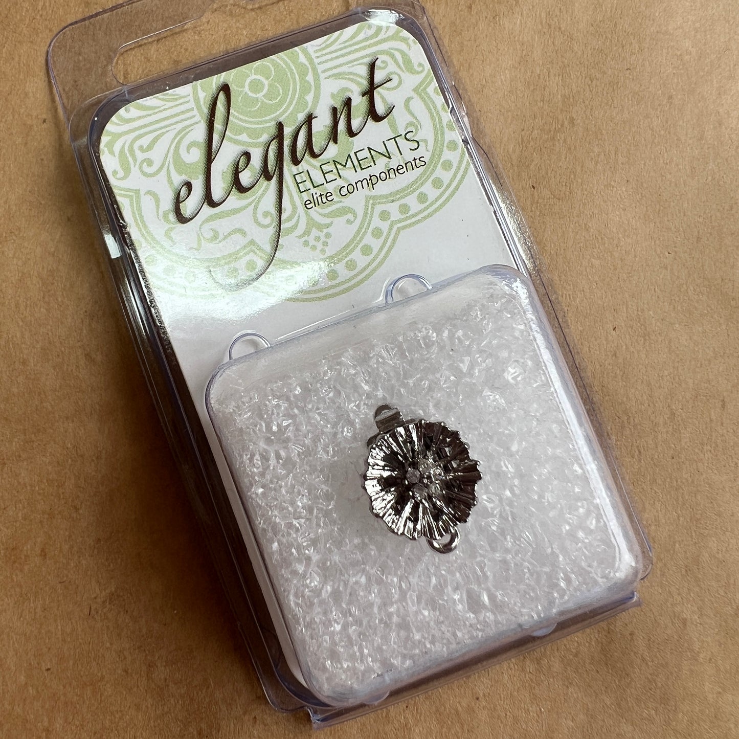 German Clasp Rhodium Plated Box Style - 1 Hole