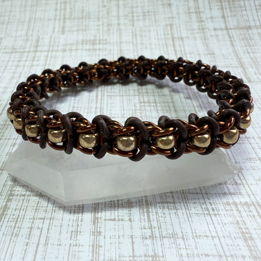 Coyote Beaded Stretch Bracelet Kit with Video Class - Brown & Champagne