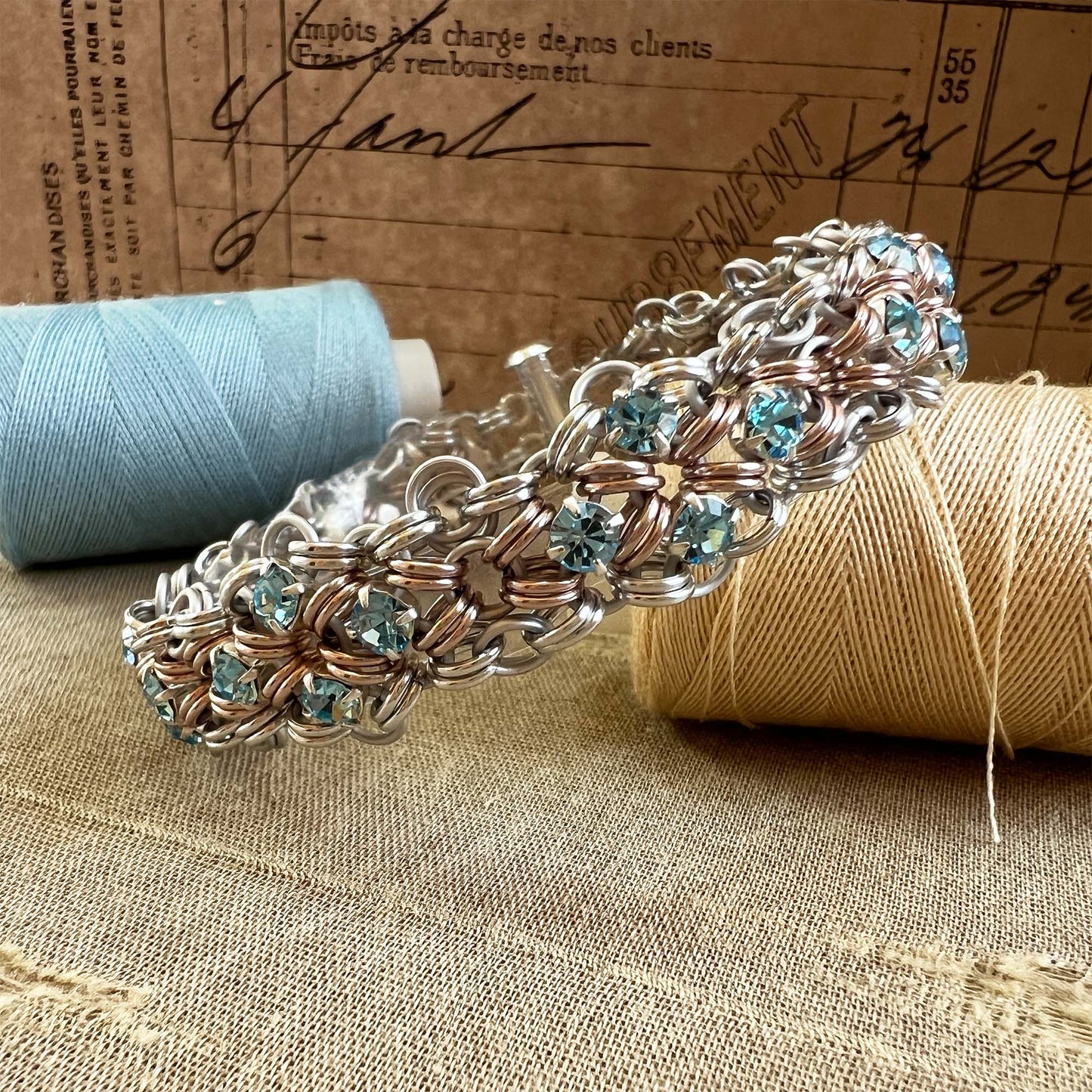 Diamond Shapes with Rhinestones Bracelet & Earrings Tutorial with Active Links - No Physical items included