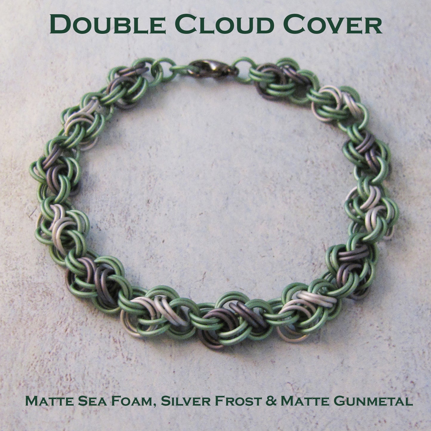 Double Cloud Cover Bracelet Kit with FREE video - Matte Seafoam, Silver Frost and Matte Gunmetal