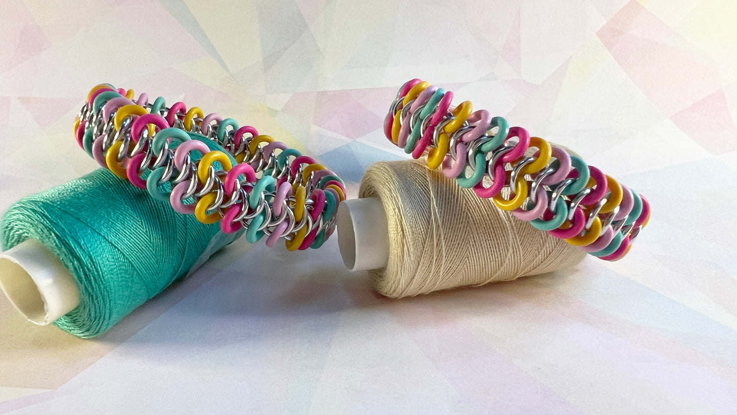 European Delirium Stretch Bracelet Kit with FREE Video - Silver, Neon Flamingo, Buttercup, Cupcake Pink & Aqua Seafoam