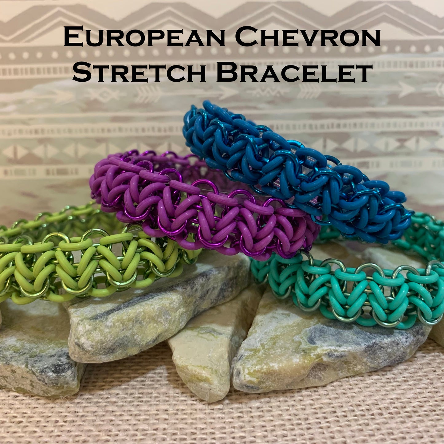 European Chevron Stretch Bracelet Kit with FREE video - Bright Kiwi