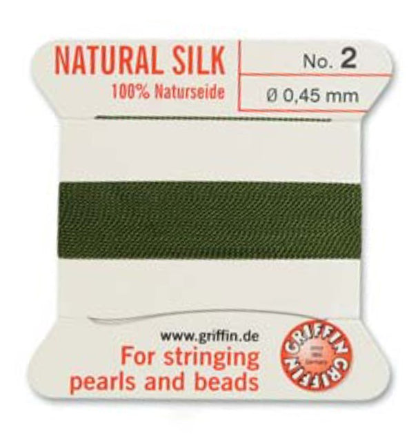 Griffin Natural Silk Thread No 2 - Pearl & Gemstone Knotting - Choose Color