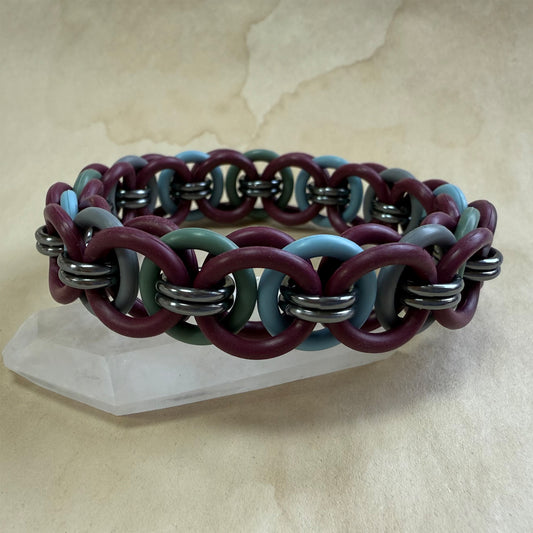 Helm Weave Stretch Bracelet Kit with Free Video Class - Burgundy, Gunmetal, Charcoal, Powder Blue & Dusky Sage