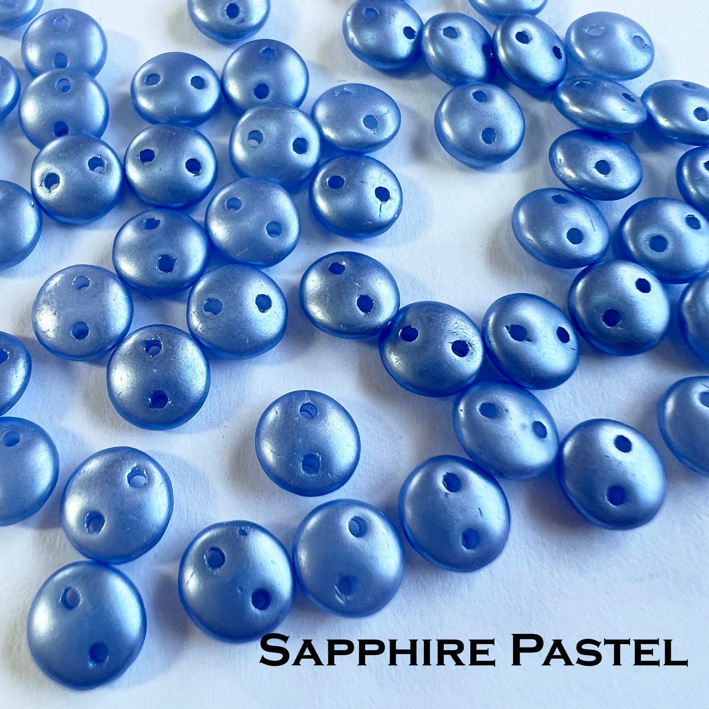2 Hole Lentil Beads - choose color
