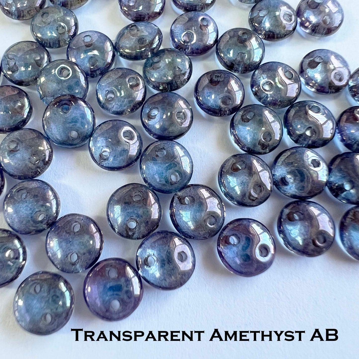 2 Hole Lentil Beads - choose color