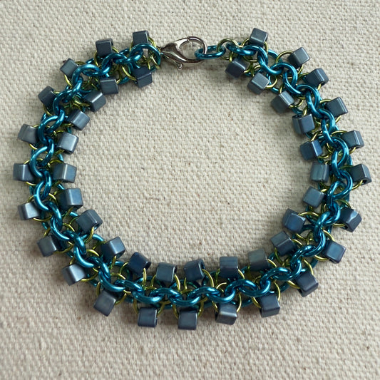 Not Again Beaded Bracelet Kit with Free Video Class - Blue Wave, Lemon Lime & Mediterranean Blue Frost