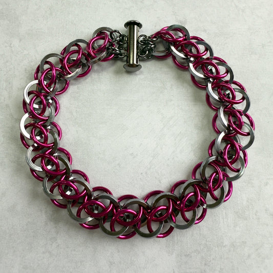 Not Again Bracelet 1/4" Kit with Free Video Class - Gunmetal and Dragon Fruit