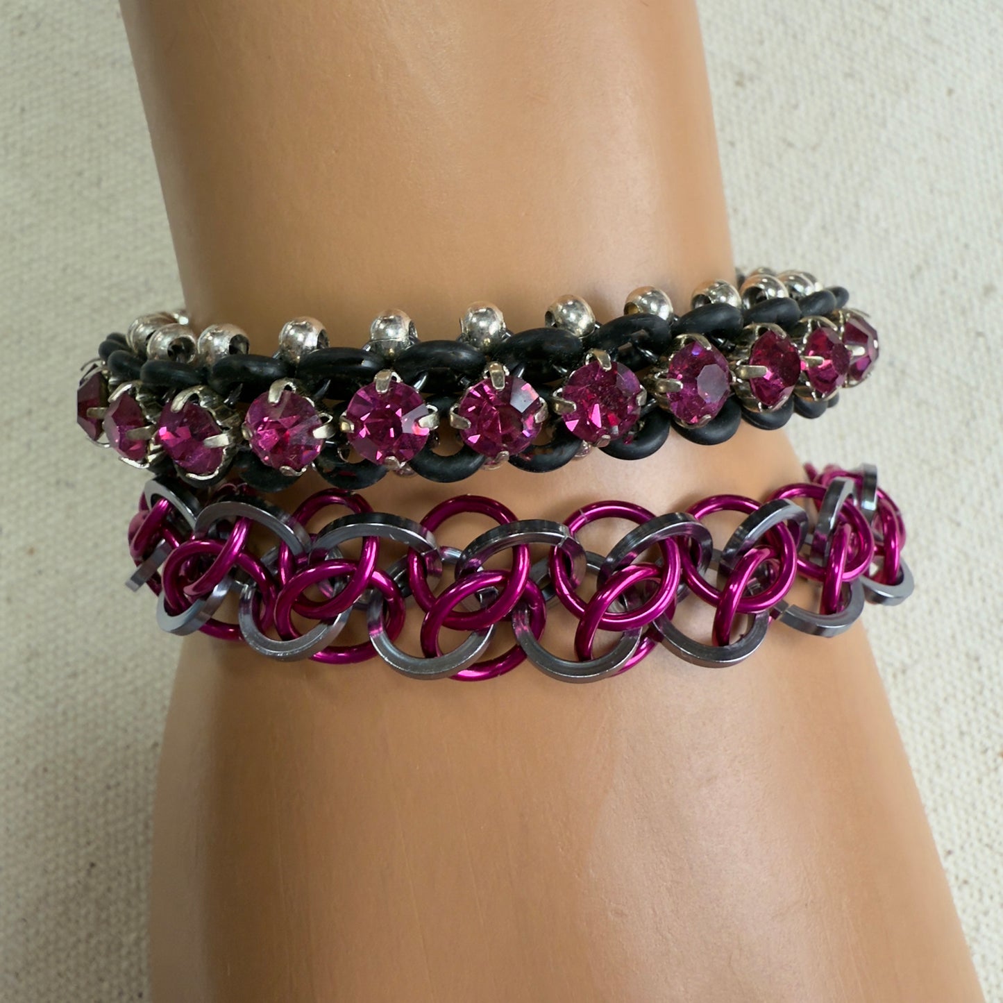 Not Again Bracelet 1/4" Kit with Free Video Class - Gunmetal and Dragon Fruit