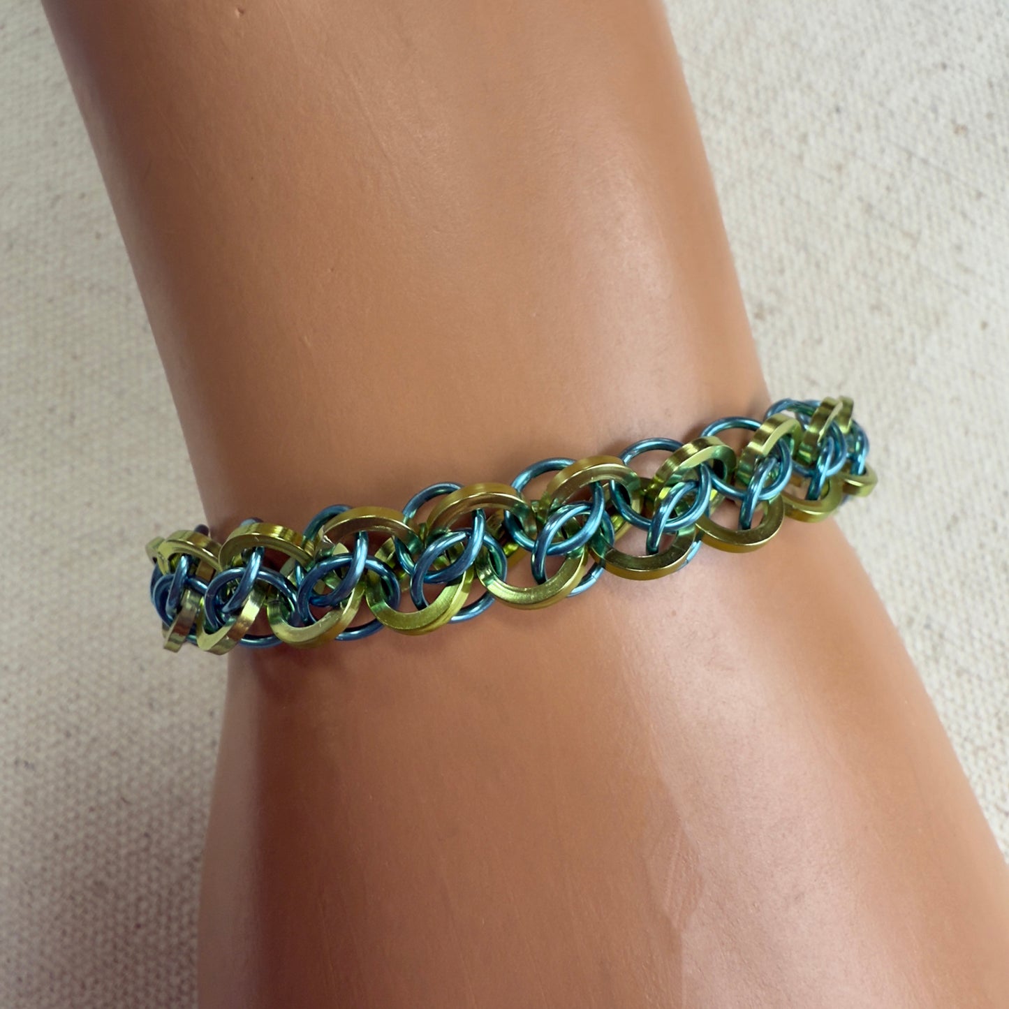 Not Again Bracelet 3/16" Kit with Free Video Class - Lemon Lime & Sky Blue