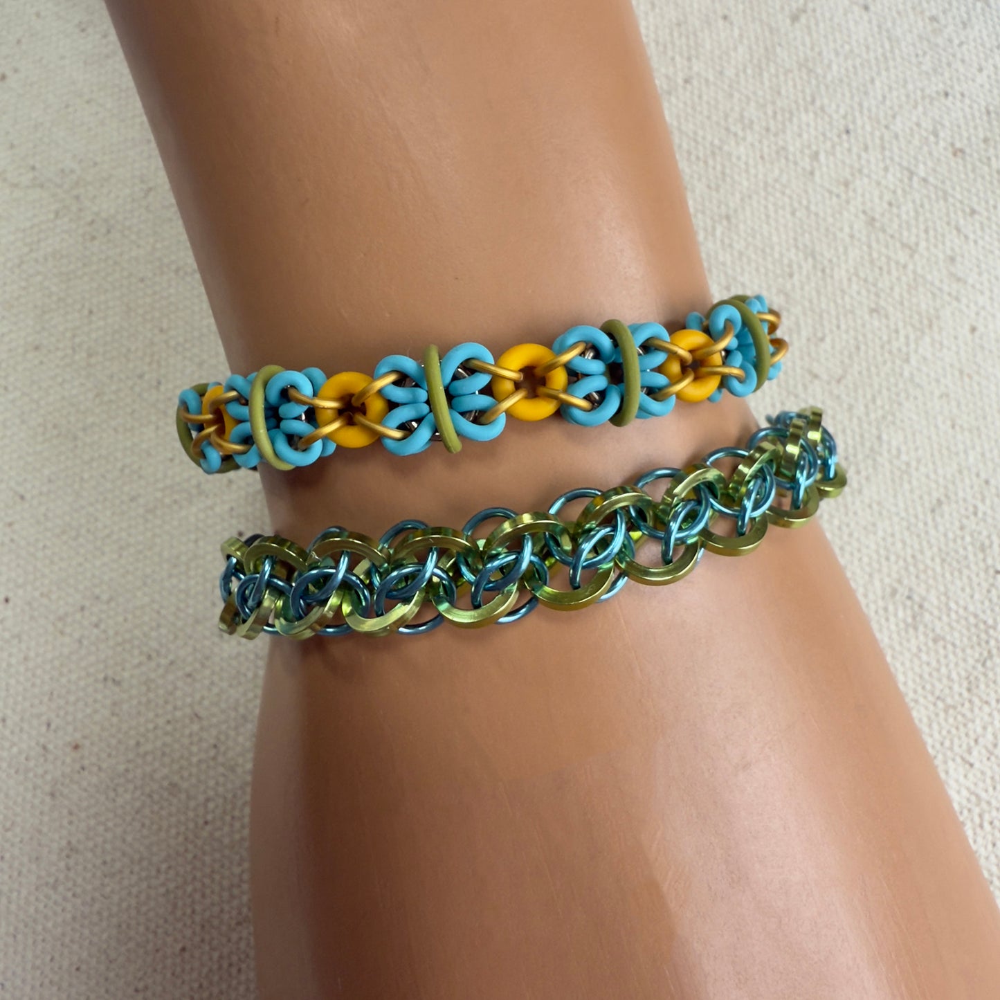 Not Again Bracelet 3/16" Kit with Free Video Class - Lemon Lime & Sky Blue