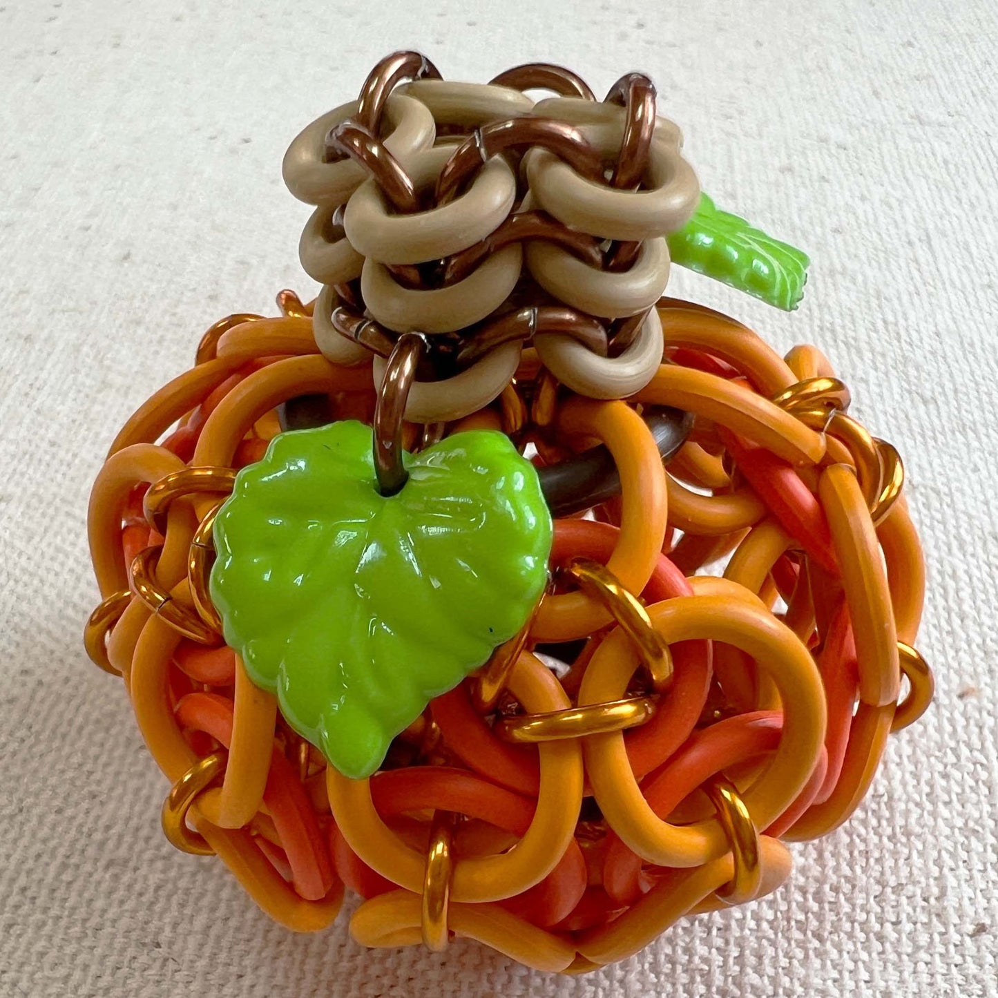 Pumpkin 3D Oriental Kaleidoscope Kit and Free Video - Bright Orange, Coral and Lt Tan