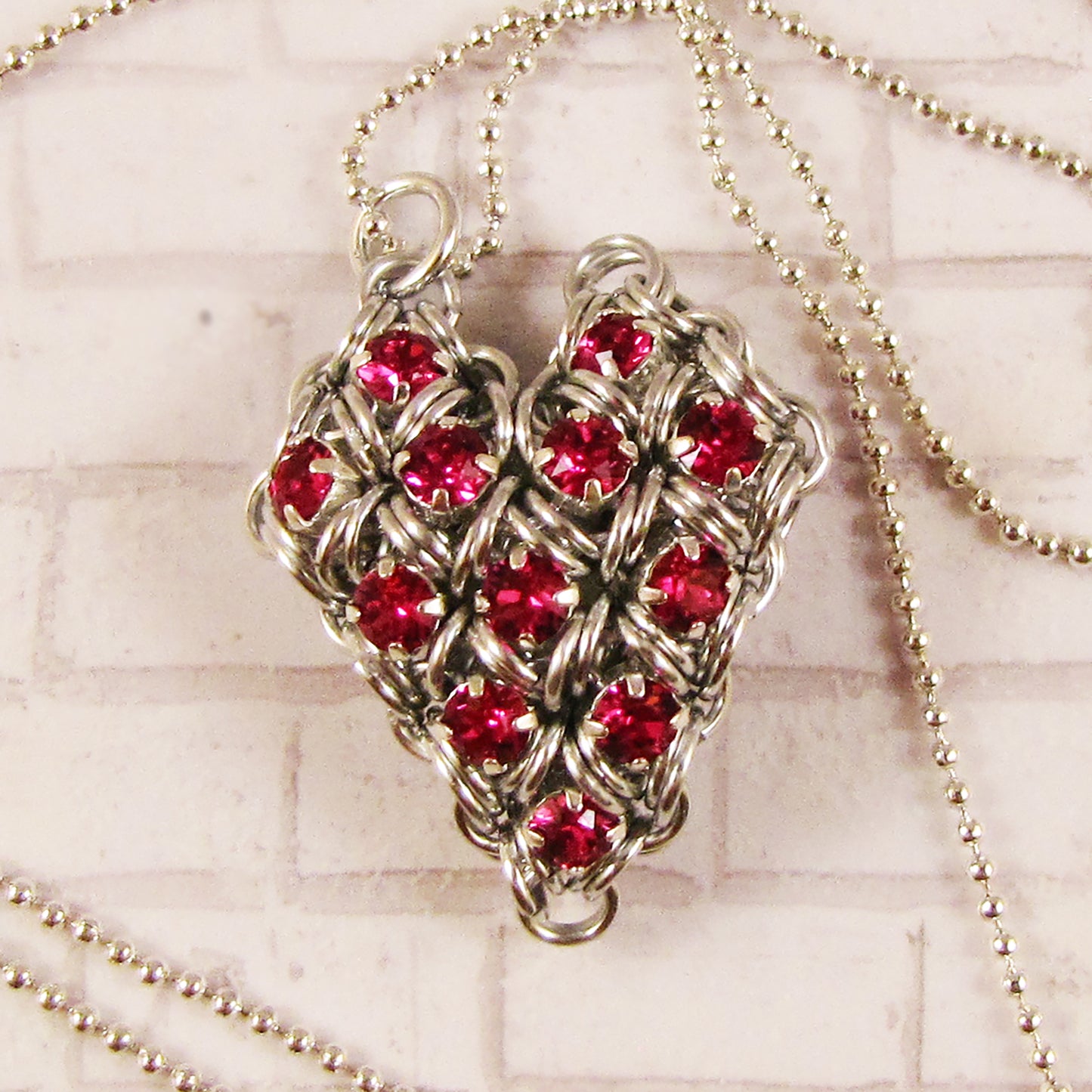 Rhinestone Heart 3D Pendant PDF Tutorial with Video Class