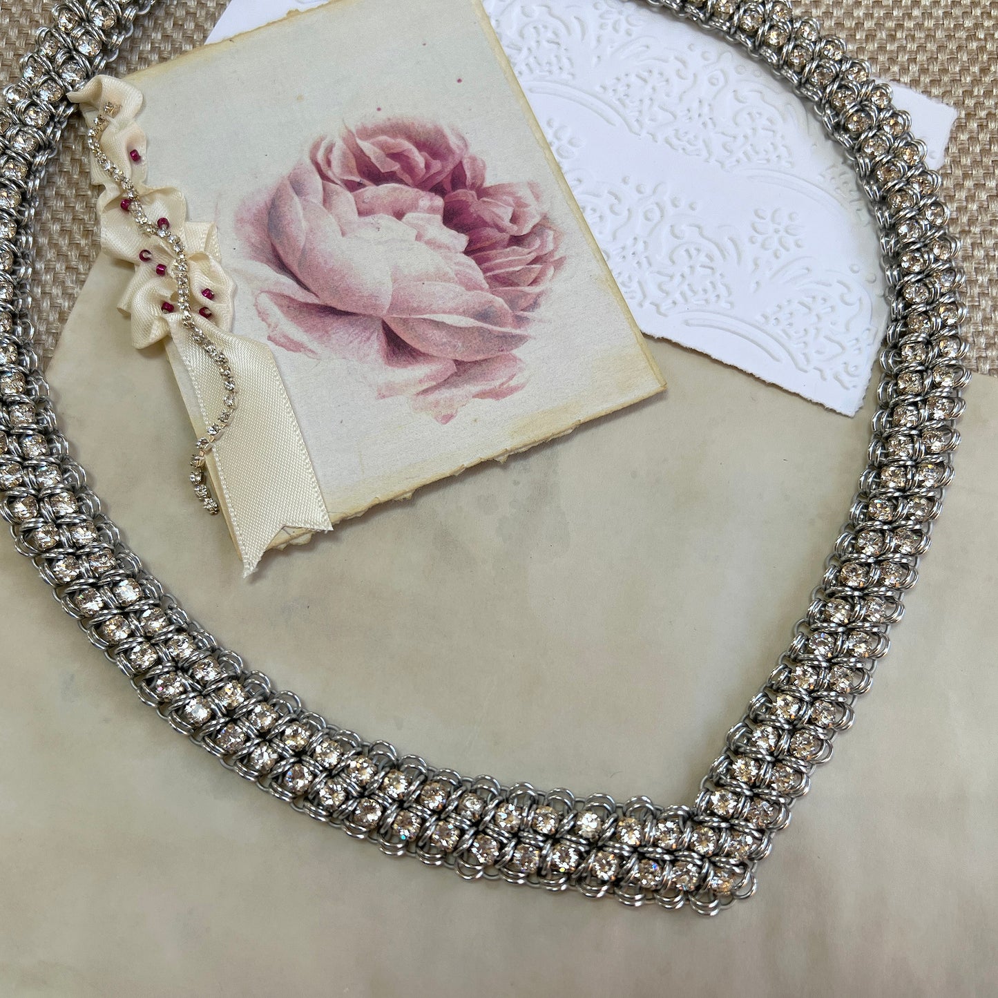 Rhinestone Princess Necklace Kit & Video Class - Silver & Crystal