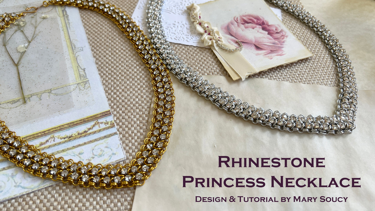 Rhinestone Princess Necklace PDF Tutorial & Video Class - NO PHYSICAL ITEMS INCLUDED