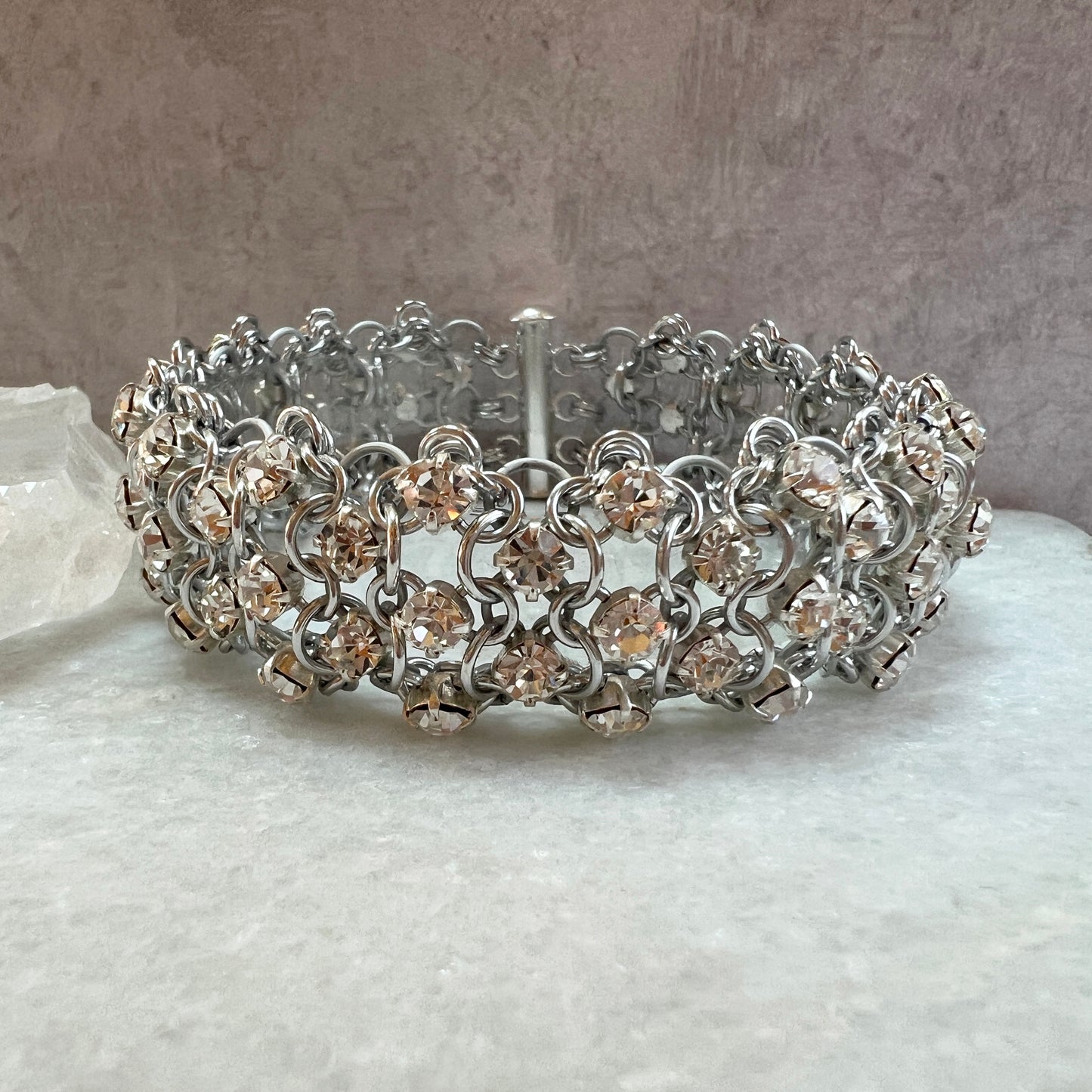 Rhinestones in Gridlock Bracelet PDF Tutorial with Active Links & Video Class - NO PHYSICAL ITEMS