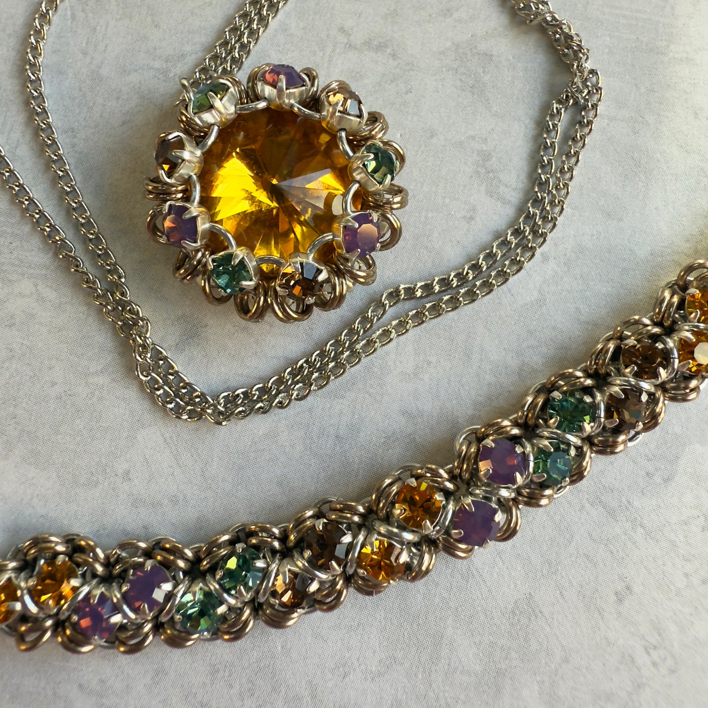 Rivoli and Rhinestone Pendant Necklace Kit with Video Class - Fall Splendor