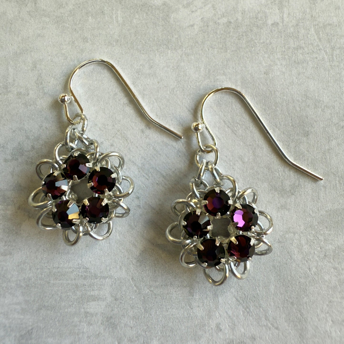 Rose Montee Starburst Earrings Mini Kit with Video Class - choose birthstone color