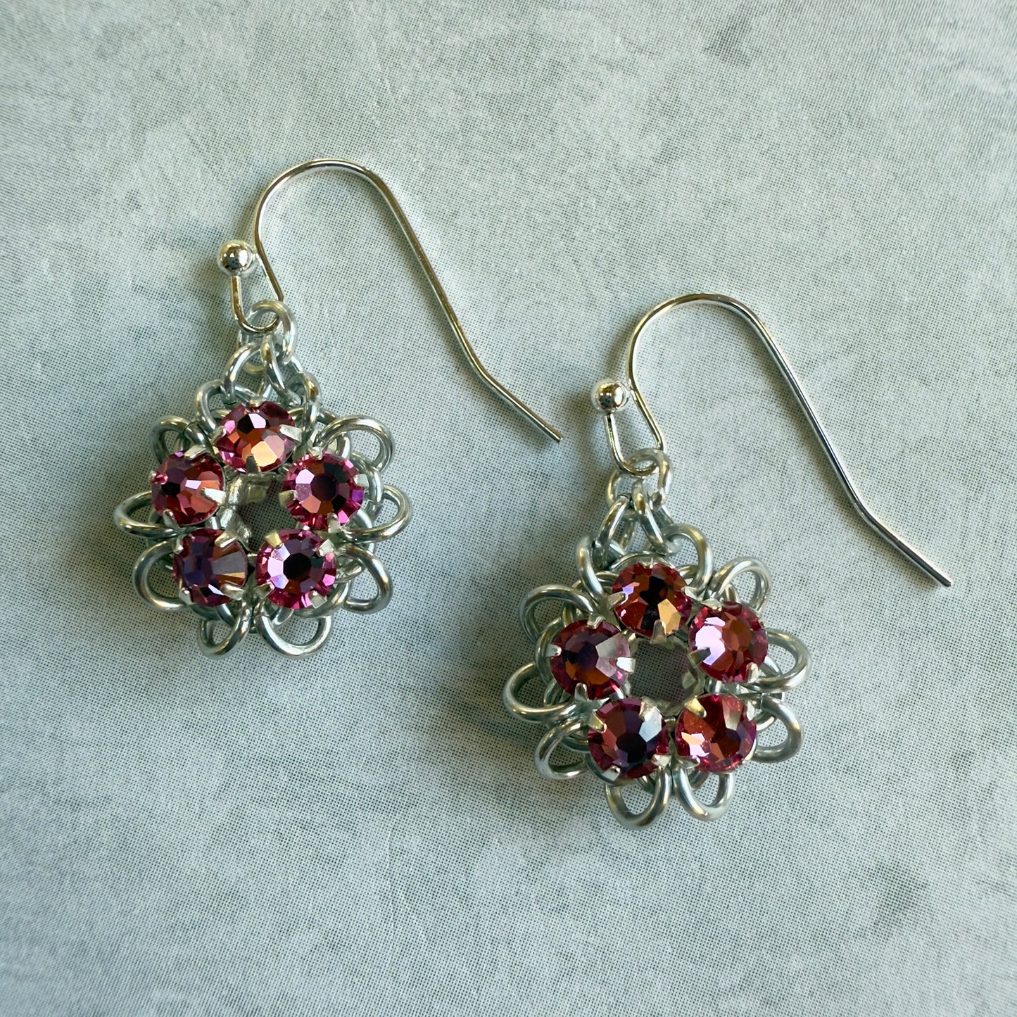 Rose Montee Starburst Earrings Mini Kit with Video Class - choose birthstone color