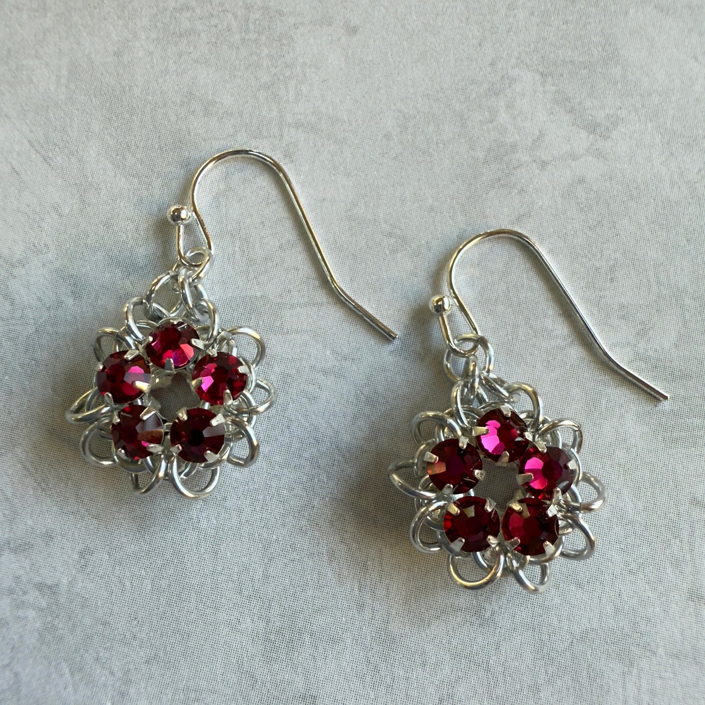 Rose Montee Starburst Earrings Mini Kit with Video Class - choose birthstone color