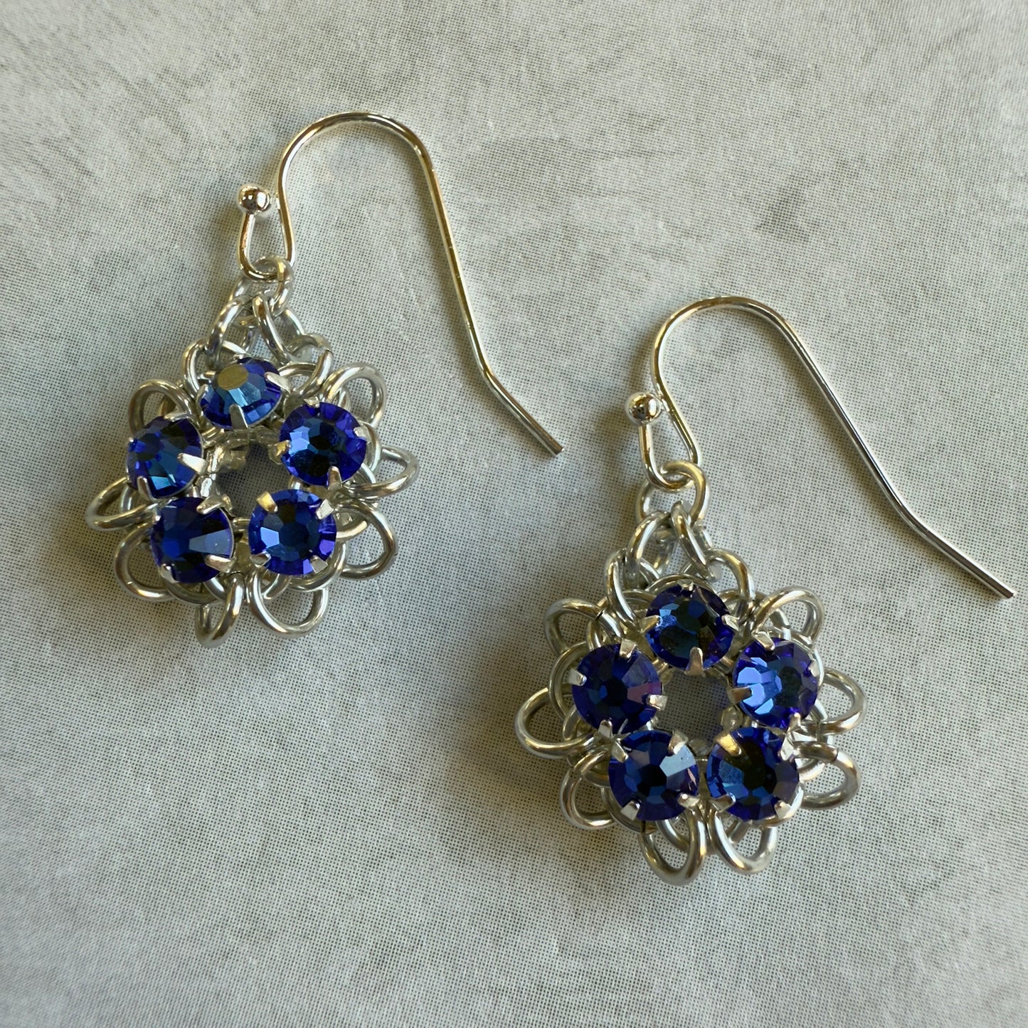 Rose Montee Starburst Earrings Mini Kit with Video Class - choose birthstone color