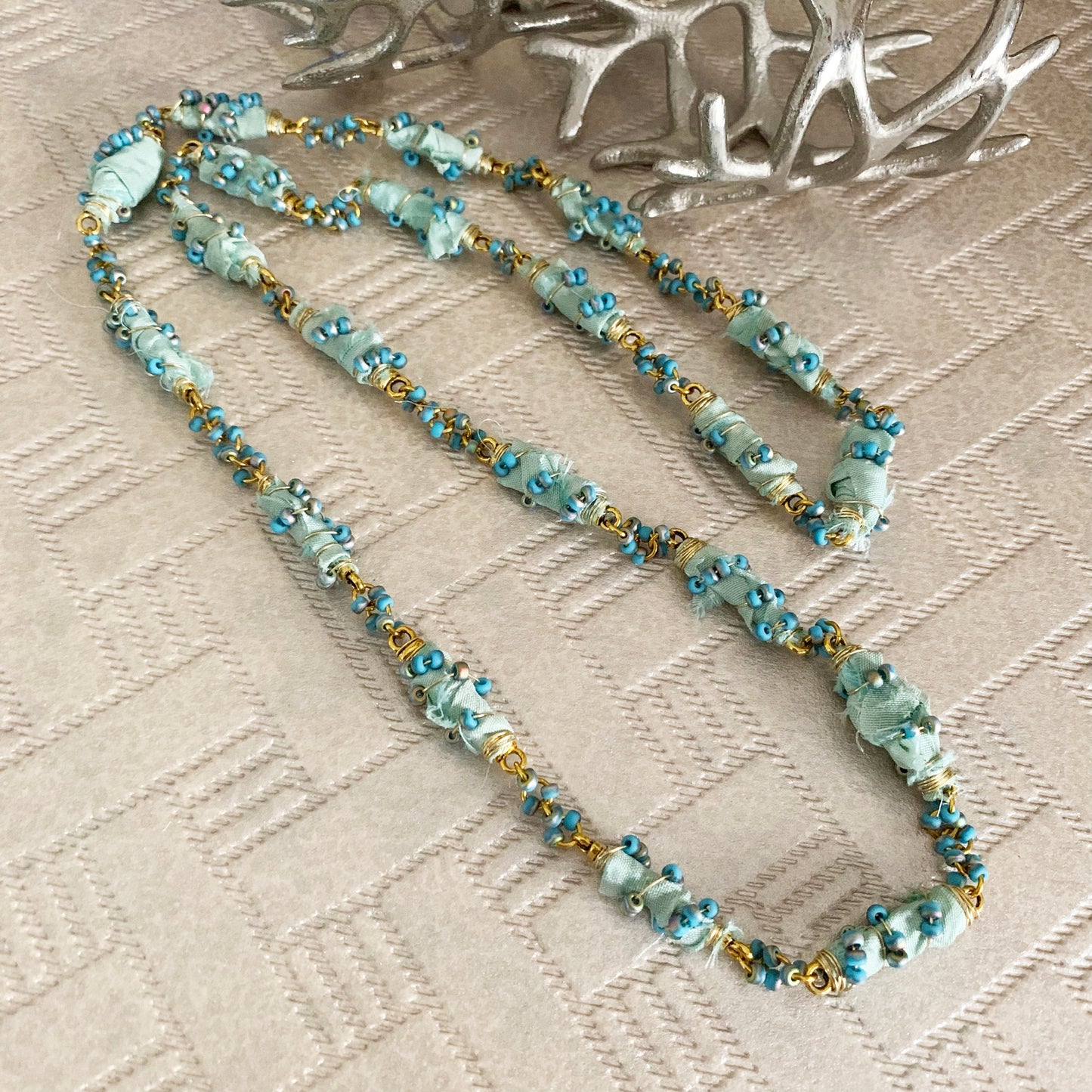 Sari Ribbon Beaded Bar Chain PDF Tutorial and Video Class - No Physical Items Included